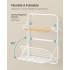 SONGMICS Suport prosoape pliabil de perete, cu 5 bare, polita de depozitare, otel, 26x38x56 cm, alb [3]