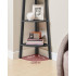VASAGLE Raft de colt cu 4 etaje, tip biblioteca, cadru metal si polite lemn, 34x34x125 cm, negru [4]