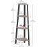 VASAGLE Raft de colt cu 4 etaje, tip biblioteca, cadru metal si polite lemn, 34x34x125 cm, gri stejar si negru [2]