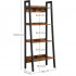 VASAGLE Biblioteca tip scara, cadru otel cu 4 polite din MDF, stil industrial, 56x34x138cm, maro rustic si negru [10]