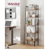 VASAGLE Biblioteca tip scara, cadru otel cu 5 polite, stil industrial, 60x30x170 cm, maro [2]