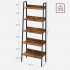 VASAGLE Biblioteca tip scara, cadru otel cu 5 polite, stil industrial, 60x30x170 cm, maro [9]