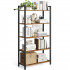 VASAGLE Biblioteca tip scara 80x30x153 cm, 5 rafturi deschise, stil industrial, maro rustic [2]