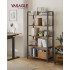 VASAGLE Biblioteca tip scara 80x30x153 cm, 5 rafturi deschise, stil industrial, maro rustic [3]