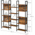 VASAGLE Biblioteca cu 14 rafturi din lemn, cadru metalic, 24x158x166cm, stil industrial, maro rustic si negru [2]