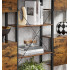 VASAGLE Biblioteca cu 14 rafturi din lemn, cadru metalic, 24x158x166cm, stil industrial, maro rustic si negru [6]