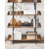 VASAGLE Biblioteca cu 5 rafturi tip tava cu margini de protectie, structura metalica, stil industrial, 100x28x178 cm, maro rustic [5]