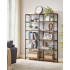 VASAGLE Biblioteca 6 rafturi, cadru metalic, stil industrial, 30x120x170 cm, maro rustic [4]