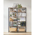 VASAGLE Biblioteca 6 rafturi, cadru metalic, stil industrial, 30x120x170 cm, maro rustic [6]