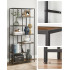 VASAGLE Biblioteca cu forma geometrica, pe 6 nivele, stil industrial, 30x80x180cm, maro rustic si negru [6]
