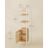 VASAGLE Biblioteca cu 6 etaje, cadru metalic, usa cu efect ratan Boho, 30x40x175 cm, alb si bej [4]