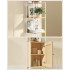 VASAGLE Biblioteca cu 6 etaje, cadru metalic, usa cu efect ratan Boho, 30x40x175 cm, alb si bej [7]