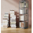 VASAGLE Biblioteca rotativa 360 grade, cadru metalic, cu 5 polite MDF, 43x43x158cm, gri [5]