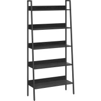 VASAGLE Biblioteca tip scara, cadru otel cu 5 polite, stil industrial, 80x30x170 cm, negru VASAGLE Biblioteca tip scara, cadru otel cu 5 polite, stil industrial, 80x30x170 cm, negru