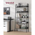 VASAGLE Biblioteca tip scara, cadru otel cu 5 polite, stil industrial, 80x30x170 cm, negru [2]