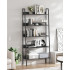 VASAGLE Biblioteca tip scara, cadru otel cu 5 polite, stil industrial, 80x30x170 cm, negru [3]