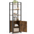 VASAGLE Biblioteca inalta cu 6 rafturi si dulap, cadru metalic, rafturi reglabile, stil vintage, 40x24x160 cm, maro rustic [4]
