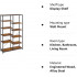 VASAGLE Biblioteca cu suport de depozitare pe 5 etaje, 30x100x170cm, stil industrial, maro rustic si negru [10]
