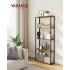 VASAGLE Raft ingust pentru depozitare, 5 niveluri, design compact, 60x24x139 cm, maro rustic si negru [4]