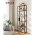 VASAGLE Biblioteca cu 6 rafturi, montaj rapid fara unelte, structura din otel, 60x24x173 cm, maro rustic si negru [4]