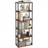 VASAGLE Biblioteca cu 6 rafturi, montaj rapid fara unelte, structura din otel, 60x24x173 cm, maro rustic si negru [6]