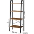 VASAGLE Biblioteca tip scara, cadru otel cu 4 polite din MDF, stil industrial, 56x34x138cm, maro rustic [2]