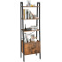 VASAGLE Biblioteca tip scara, cu dulap si 4 rafturi din MDF, stil industrial, 34x56x172cm, maro rustic si negru [7]