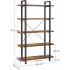 VASAGLE Biblioteca cu 5 rafturi, cadru din otel si rafturi din PAL, 105x34x178cm, maro rustic si negru [3]