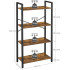 VASAGLE Biblioteca cu 4 etaje din lemn, cadru otel, stil industrial, 66x30x120cm, maro rustic [5]