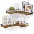 VASAGLE Set de 2 rafturi plutitoare de colt in forma de L, stil industrial, 40x29x14cm, maro rustic și negru [2]