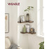 VASAGLE Set de 2 rafturi plutitoare de colt in forma de L, stil industrial, 40x29x14cm, maro rustic și negru [3]