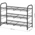 SONGMICS Raft de depozitare pantofi, din metal, pe 3 niveluri, cu rafturi unghiulare reglabile, 28x69x50cm, negru [5]
