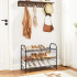 SONGMICS Raft de depozitare pantofi, din metal, pe 3 niveluri, cu rafturi unghiulare reglabile, 28x69x50cm, negru [6]
