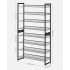 SONGMICS Raft pentru pantofi suprapozabil, pe 8 nivele, din metal, cu rafturi reglabile, pentru 32-40 perechi, 31x 92x163cm, negru [3]