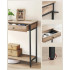 VASAGLE Masa tip consola cu 2 sertare, blat aspect lemn si cadru metalic, stil industrial, 100x30x80 cm, maro camel [4]