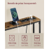 VASAGLE Masa tip consola ingusta cu statie de incarcare, prize si porturi USB, cadru metalic, 100x15x80 cm, maro rustic [5]