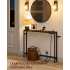 VASAGLE Masa tip consola ingusta cu statie de incarcare, prize si porturi USB, cadru metalic, 100x15x80 cm, maro rustic [6]