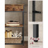 VASAGLE Masa tip consola ingusta cu 2 sertare textile si 3 niveluri, cadru metalic, stil industrial, 76x24x80 cm, maro rustic [5]
