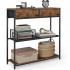 VASAGLE Masa tip consola ingusta cu 2 sertare textile si 3 niveluri, cadru metalic, stil industrial, 76x24x80 cm, maro rustic [7]