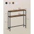 VASAGLE Masa tip consola ingusta cu 2 rafturi, cadru metalic, stil industrial, 80x20x80 cm, maro rustic [2]