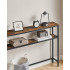 VASAGLE Masa tip consola ingusta cu 2 rafturi, cadru metalic, stil industrial, 80x20x80 cm, maro rustic [4]