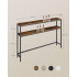 VASAGLE Masa tip consola ingusta cu 2 rafturi, cadru metalic, stil industrial, 120x20x80 cm, maro rustic [2]