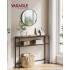 VASAGLE Masa tip consola ingusta cu 2 rafturi, cadru metalic, stil industrial, 120x20x80 cm, maro rustic [3]