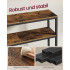 VASAGLE Masa tip consola ingusta cu 2 rafturi, cadru metalic, stil industrial, 120x20x80 cm, maro rustic [5]