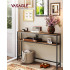 VASAGLE Masa tip consola ingusta cu 2 rafturi, cadru metalic, stil industrial, 120x20x80 cm, maro rustic [6]