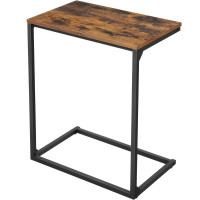 VASAGLE Masa laterala pentru laptop sau servire masa, stil industrial, 55x35x66cm, maro rustic si negru
