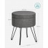 SONGMICS Taburet rotund cu spatiu de depozitare, capac reversibil, picioare metalice, 31x37x45 cm, maxim 130 kg, gri inchis [4]