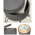 SONGMICS Taburet rotund cu spatiu de depozitare, capac reversibil, picioare metalice, 31x37x45 cm, maxim 130 kg, gri inchis [6]