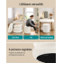 SONGMICS Taburet decorativ cu sezut moale, compartiment ascuns 30 L si capac detasabil, capacitate 150 kg, 43x47 cm, alb [3]
