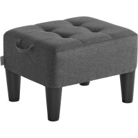 SONGMICS Taburet suport pentru picioare cu spatiu de depozitare, sezut confortabil, 40x32x26 cm, gri si negru